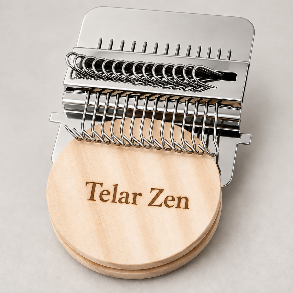 Telar Zen de acero y madera