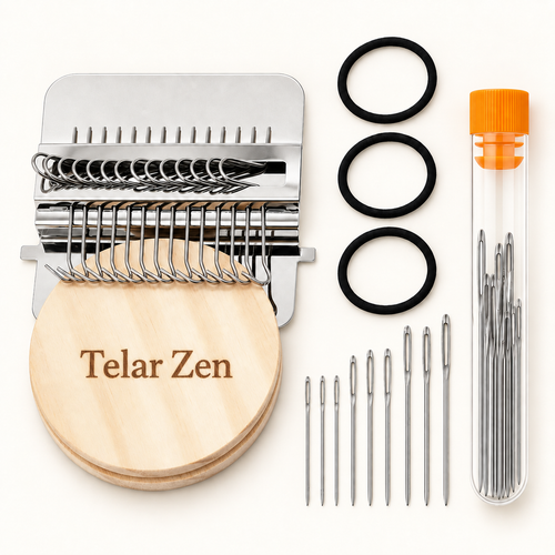 Kit Telar Zen completo: telar, bandas elásticas y agujas